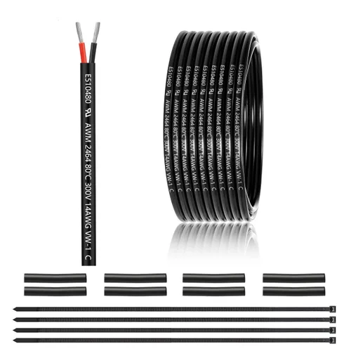 Miniatura 47 de Cable eléctrico de calibre 12 y 2 conductores de 25 pies, cable de 12 AWG UL 2464 de 2 hilos de cobre estañado trenzado en PVC de calibre 12/2