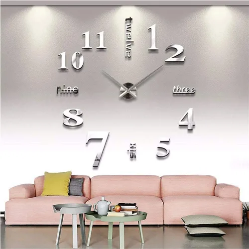 Miniatura 8 de FASHION in THE CITY Relojes de pared grandes sin marco en 3D, diseño moderno, para decoración DIY, superficie de espejo, para sala, dormitorio, Café