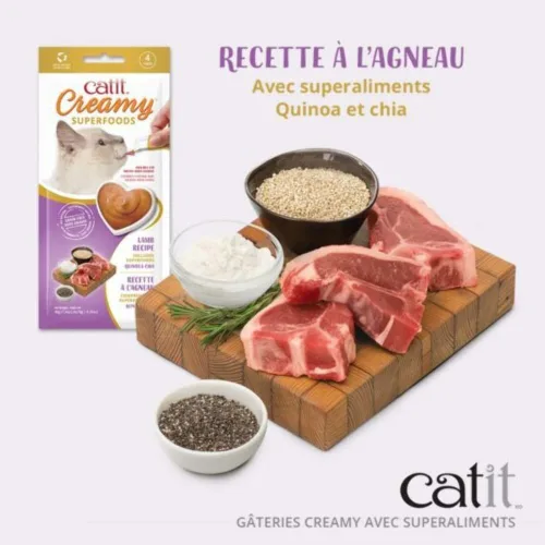 Miniatura 7 de Catit Creamy Superfood Lickable Cat Treat - Golosina hidratante y saludable para gatos de todas las edades, surtido, paquete de 8