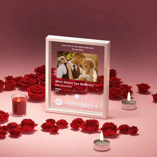 Miniatura 6 de Placa personalizada de Spotify con marco blanco gratis, marco de fotos de Spotify, placa de canción acrílica personalizada, marco de fotos musical