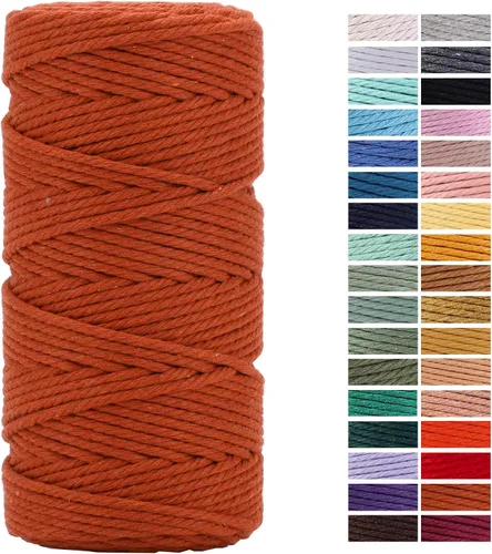 Miniatura 15 de Cuerda de Macramé Gris Claro 3mm x 109 Yardas, Cuerda de Algodón de Colores Cuerda para Manualidades Cuerda de Algodón Colorida para Colgar