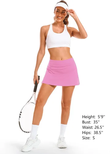 Miniatura 4 de Stelle Faldas de tenis y golf para mujer, cintura alta con bolsillos, pantalones cortos interiores para atletismo, deportes, correr, pickleball
