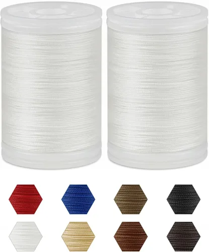 FIVEIZERO - Hilo de tapicería extra fuerte de 330 yardas, hilo de nailon unido beige para cuero vaquero, manualidades, máquina, bricolaje y hogar