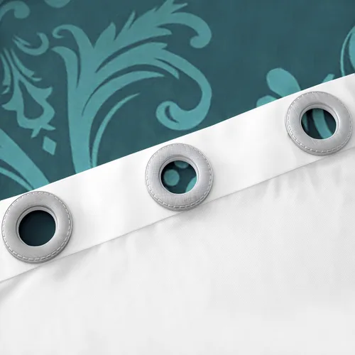 Miniatura 5 de Cortinas y cortinas de damasco turquesa para adultos, cortinas opacas barrocas victorianas antiguas, 2 paneles de 38 pulgadas de ancho x 54 pulgadas