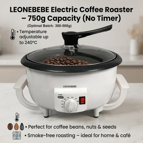 Miniatura 8 de Casa Máquina tostadora de granos de café para principiantes Máquina de asado de castañas de anacardo de cacahuete eléctrico de nueces de cacahuete