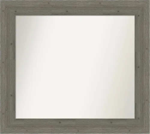 Miniatura 47 de Amanti Art Espejo de baño gris para sobre el fregadero, 27 x 27 pulgadas, espejo de tocador cuadrado gris, marco de madera rústica de campo medio