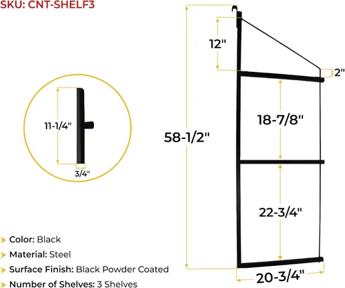 Miniatura 6 de Mytee Products Paquete de 2 Soportes de Estantería para Contenedores de Envío de 3 Niveles con 18"(P) x 60"(A) - Soportes de Estante de Acero