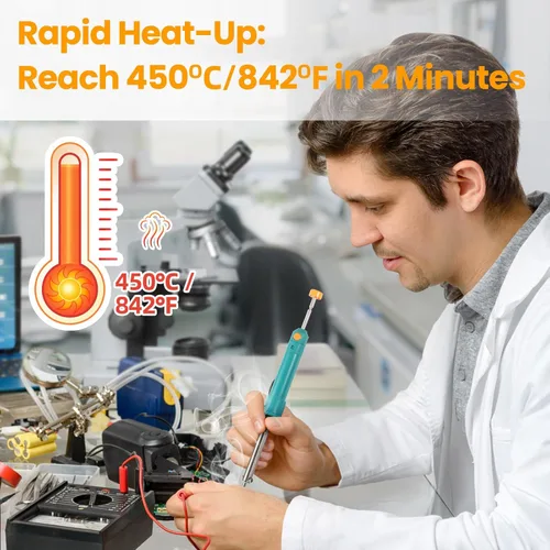 Miniatura 6 de Bomba desoldadora eléctrica y kit de soldador, herramienta de succión de soldadura 2 en 1, 36 W, mango a prueba de calor, pistola desoldadora