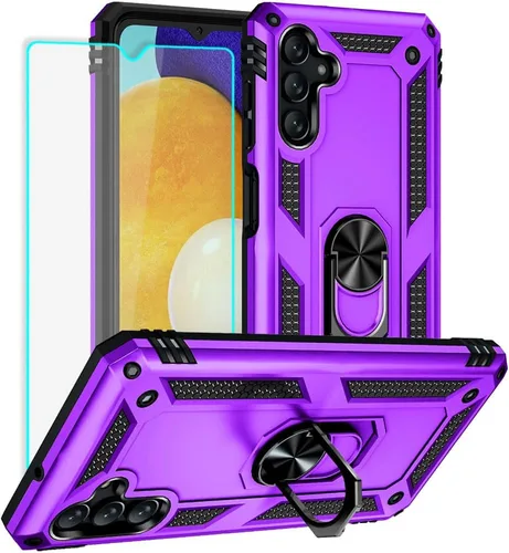 Miniatura 16 de Yiakeng Funda para teléfono Galaxy A12, Samsung A12 con protector de pantalla HD, fundas protectoras de grado militar con anillo para Samsung Galaxy