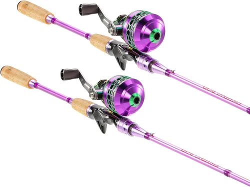 Miniatura 10 de Souagyilang Spincast Fishing Rod Reel Combo,2 Pieces Medium Heavy Pole with Super Smooth Reel Trouble-Free Push-Button Bait Casting Design for