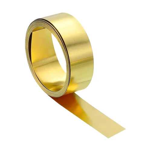 Miniatura 12 de uxcell Rollo de lámina de latón, 40 x 2 x 0.016 pulgadas, rollo de lámina de latón intermitente de metal para manualidades, reparaciones