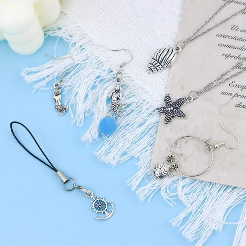 Miniatura 6 de JIALEEY Venta al por mayor 100 piezas mezcla de plata antigua encanto colgante colección DIY suministro de joyería para collar pulsera colgante