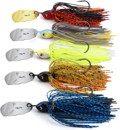 MadBite by KastKing - Señuelos de pesca con cuchillas, kits multicolores, acción vibratoria irresistible, ganchos de punta de aguja de alambre