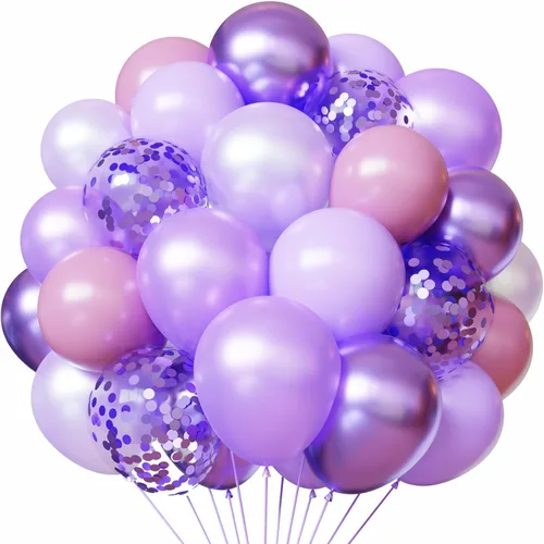 Miniatura 13 de Pink and Orange Balloons, 55PCS light pink balloons 12inch Pink Orange Confetti Balloons for Baby Shower, Birthday, Wedding, Tropical Party