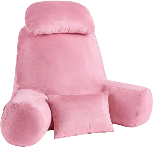 Miniatura 14 de NOONTIDE - Almohada de lectura para adultos sentados en la cama: almohada grande para la espalda con rollo de cuello desmontable y cojín individual