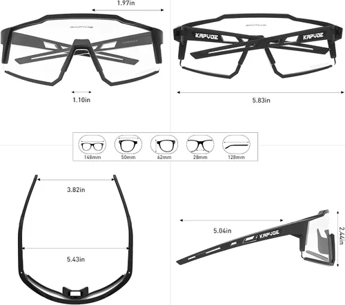 Miniatura 5 de KAPVOE Gafas de Ciclismo Fotocromáticas MTB Bicicleta de Montaña Lentes de Transición para Hombres Mujeres - K9022 01
