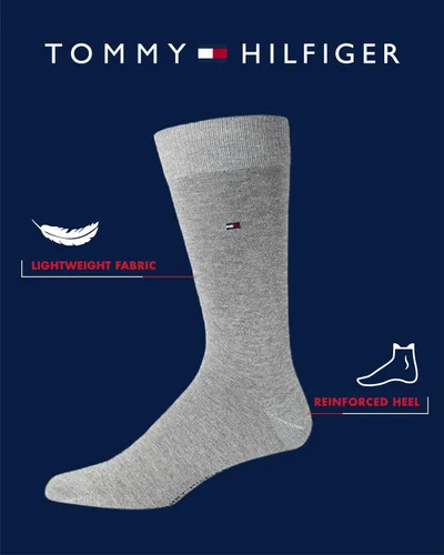 Miniatura 2 de Tommy Hilfiger Men's Reinforced Heel Cotton Dress Socks (4-Pack)