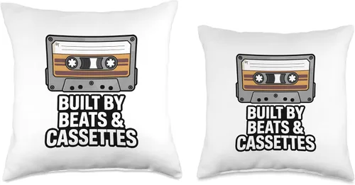 Miniatura 3 de Built by Beats and Cassettes Retro Music Tape Throw Pillow