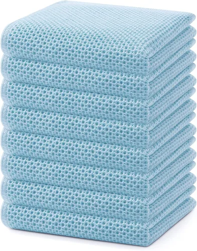 Miniatura 101 de Homaxy Paños de cocina de 100% algodón con tejido de gofre, ultra suaves, absorbentes, de secado rápido, 12 x 12 pulgadas, paquete de 6, amarillo