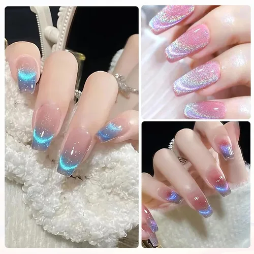 Miniatura 8 de 4 Piezas Imán Extra Grande Cilíndrico de Ojo de Gato para Uñas, Imán Magnético de Doble Cabeza, Varilla de Esmalte en Gel Multifuncional