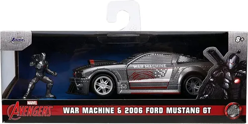 Miniatura 4 de Jada Toys Marvel 1:32 2006 Ford Mustang GT - Coche fundido a presión con figura de máquina de guerra de 1.65 pulgadas, juguetes para niños y adultos