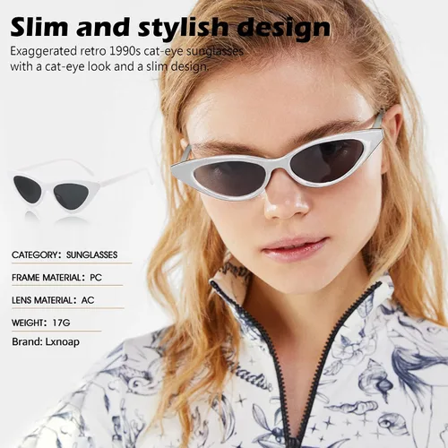 Miniatura 30 de Lxnoap Gafas de sol de marco grueso ovaladas retro atrevidas, gafas de sol ovaladas retro de Y2k, gafas de sol ovaladas ovaladas retro Mod Kurt