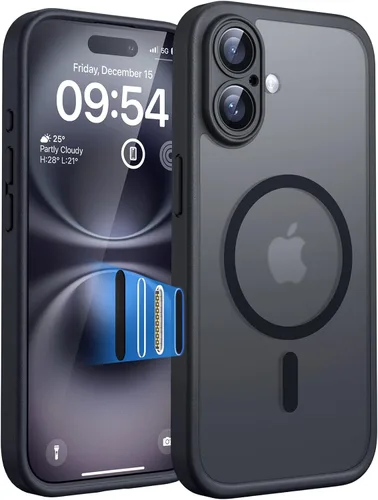 Miniatura 155 de TOCOL Funda magnética 3 en 1 para iPhone 14 Pro, mejorada [protección completa de cámara] con 2 protectores de pantalla, funda de grado militar Azul