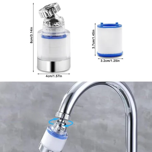 Miniatura 2 de PCTC Filtro de fregadero de baño, filtro de grifo de baño, filtro giratorio de 360 grados, purificador de cocina, flúor, metales pesados y agua dura