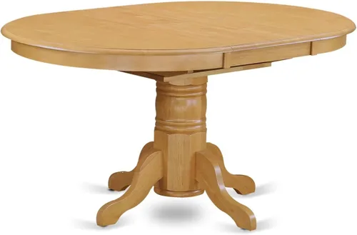 Miniatura 3 de East West Furniture AVNO5-OAK-W - Juego de comedor de 5 piezas para 4 personas, incluye una mesa de comedor ovalada con hojas de mariposa y 4 sillas
