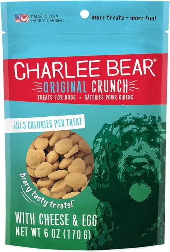 Charlee Bear - Premios Original Crunch naturales para perro, hecho en los Estados Unidos, golosinas bajas en calorías para entrenar o premiar.