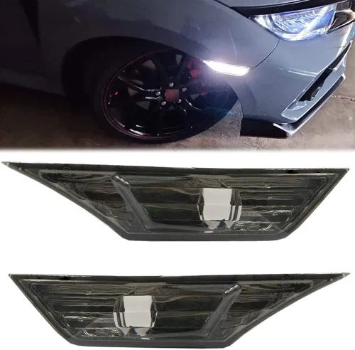 2 unids JDM llevó la luz de marcador lateral para Hon'da Civic Sedán/Coupe/Hatchback 2016 en adelante lente ahumada luces de señal de giro Lente