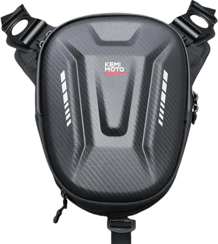 KEMIMOTO Bolsa magnética para motocicleta, bolsa rígida de EVA para muslo y pierna caída, riñonera de motocicleta para hombres y mujeres, ideal para