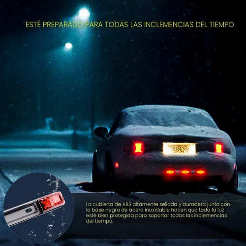Miniatura 6 de Nilight TL-11 1 pieza rojo 9 LED barra de identificación marcador luz trasera soporte negro de acero inoxidable para camión remolque barco