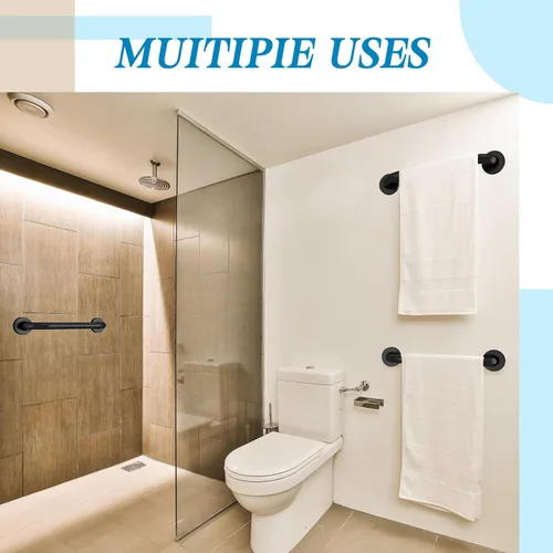 Miniatura 4 de Tatuo Paquete de 4 barras de agarre para bañeras, pasamanos de seguridad de baño de acero inoxidable 304, asas antideslizantes, barras de agarre