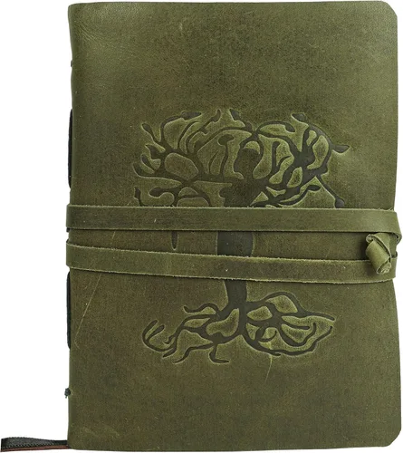 Miniatura 7 de Diario de cuero para mujeres y hombres en relieve de 8 x 6 pulgadas, hecho a mano, papel para manualidades, cuaderno de la madre tierra, cuaderno