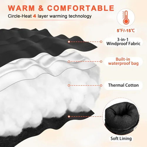 Miniatura 2 de ihuan Guantes de invierno impermeables a prueba de viento para hombre y mujer, guantes cálidos para clima frío, dedos con pantalla táctil