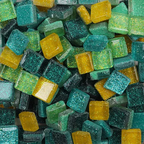 Miniatura 16 de Azulejos de mosaico de vidrio para manualidades, piezas de mosaico de forma cuadrada para suministros de manualidades