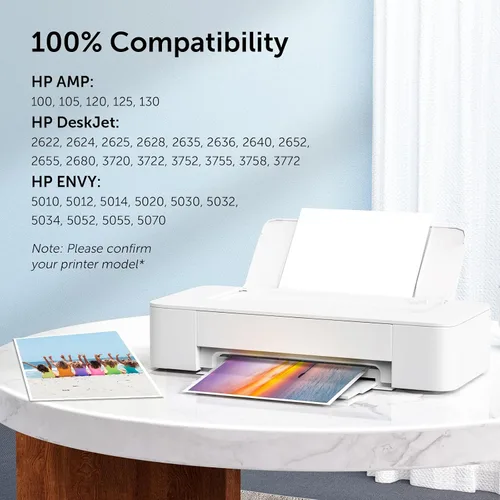 Miniatura 2 de Abfray Cartucho de tinta remanufacturado de repuesto para HP Ink 65XL compatible con OfficeJet 3755 3700 3752 3772 2652 2600 2655 5055 5000