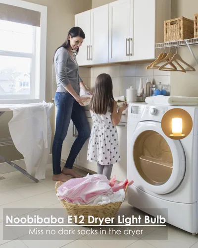 Miniatura 3 de Bombilla de luz para secadora Noobibaba, bombilla para secadora de 120V 10W de repuesto para electrodomésticos GE LG Maytag, bombilla con base