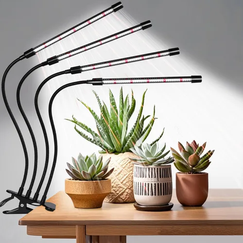 Miniatura 11 de Luces de cultivo negras para plantas de interior, luces de plantas con clip de 126 LED, lámparas de cultivo de plantas LED de espectro completo