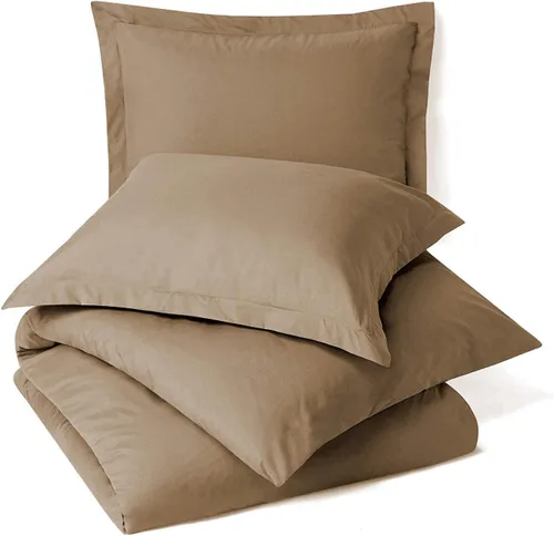 Miniatura 26 de Juego de cama de 4 piezas, 100% algodón, 1000 hilos, funda de edredón, fundas de almohada y sábana bajera ajustable con bolsillo extra profundo