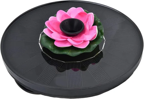 Zerodis Bomba de fuente solar, fuente de agua solar de 4 rociadores para baños de pájaros, jardín, estanque, piscina al aire libre (rosa)