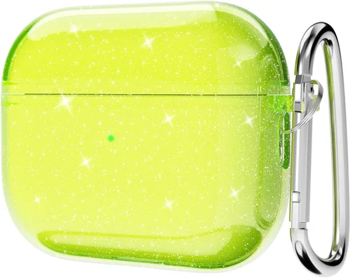 Miniatura 38 de Svanove Funda para Airpods Transparente con Purpurina, Funda Brillante y Bonita para Airpods de 1ª y 2ª Generación con Llavero, Carcasa Rígida