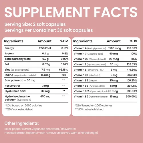 Miniatura 2 de Vitaminas para el Crecimiento del Cabello Suplementos para el Crecimiento del Cabello para Mujeres Apoya el Grosor y la Fuerza Ayuda a Reducir