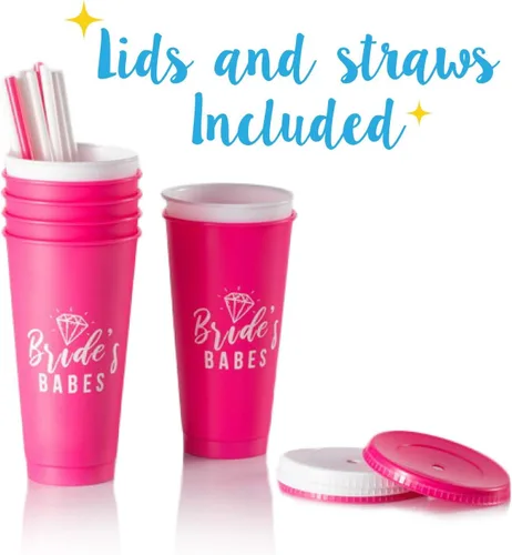 Miniatura 4 de Pop Fizz Designs Vasos para despedida de soltera – Paquete de 10 Vasos para novia y dama de honor Suministros para fiesta de novia y regalos