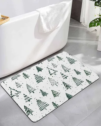 Miniatura 8 de Tapete de baño a cuadros rojos y verdes para bañera, antideslizante, de secado rápido y absorbente, de tierra de diatomeas, fregadero de ducha