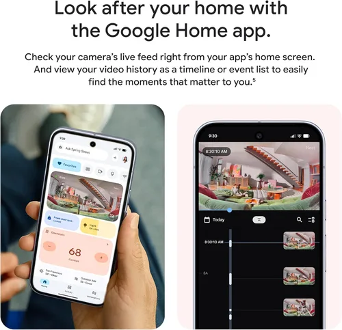 Miniatura 4 de Google Nest Cam Indoor (cableada, 3ª generación) - Cámara de seguridad con video 2K y Gemini, visión nocturna, audio de 2 vías, funciona con Google