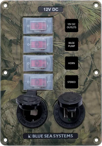 Miniatura 8 de Blue Sea Systems 4322 Panel de interruptores de disyuntor resistente al agua, gris, 6 posiciones