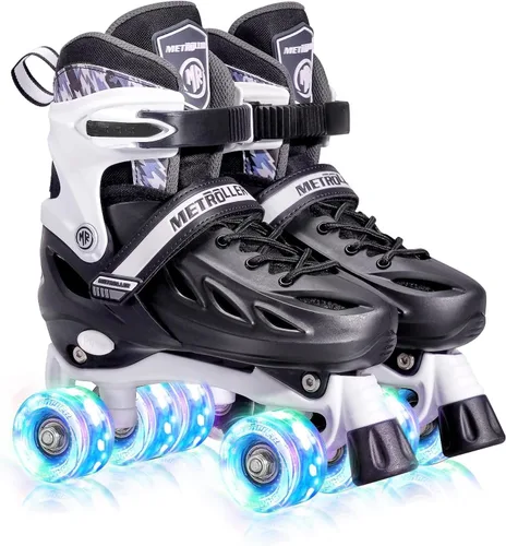 Miniatura 12 de METROLLER Patines de ruedas para niñas de 5 a 8 a 12 años y niños y adolescentes, 4 tamaños ajustables para niños pequeños con ruedas iluminadas