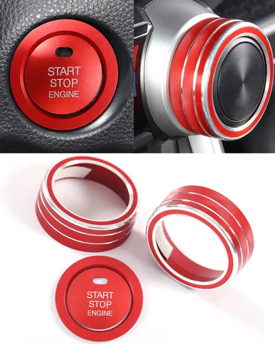 Miniatura 7 de 4 anillos de perilla de control de clima de CA RAV4, cubierta de arranque del motor, consola central, interruptor de aire acondicionado para RAV-4